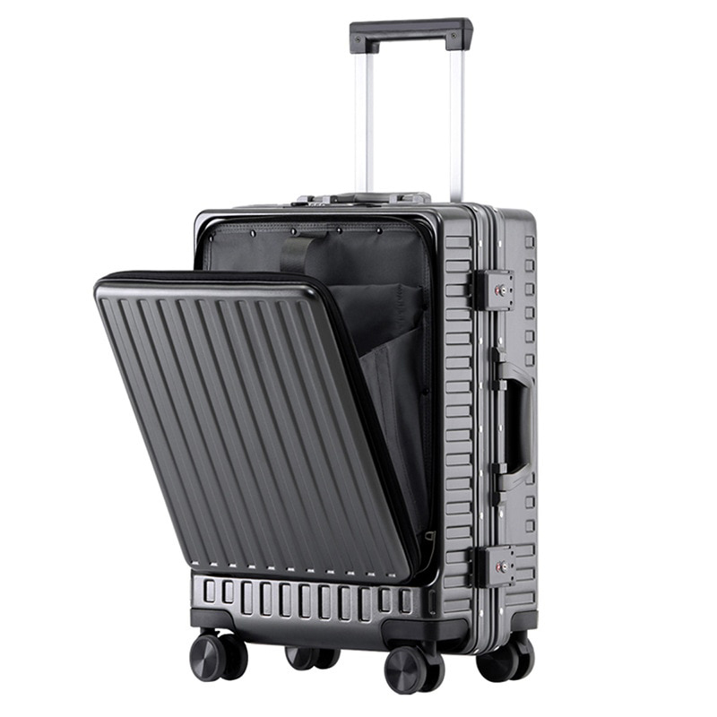 High-End Business All-Aluminum Magnesium Alloy Draw-Bar Luggage Best Metal Suitcase Male Mute Universal Wheel Boarding Bag