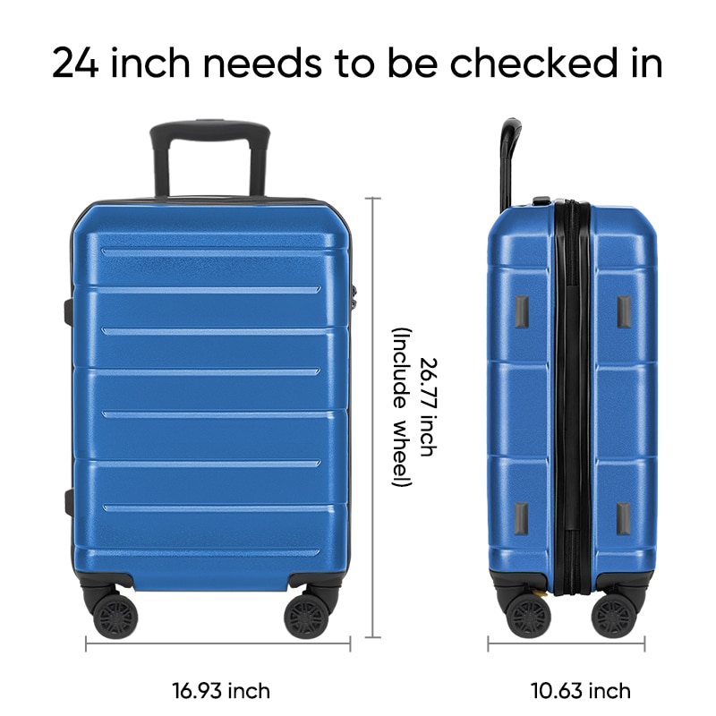 WEPLUS 20 /24 inch Travel Suitcase with Cup Holder Brake Spinner Wheel Hanger Carry On Luggage viaje Bag for Men Women