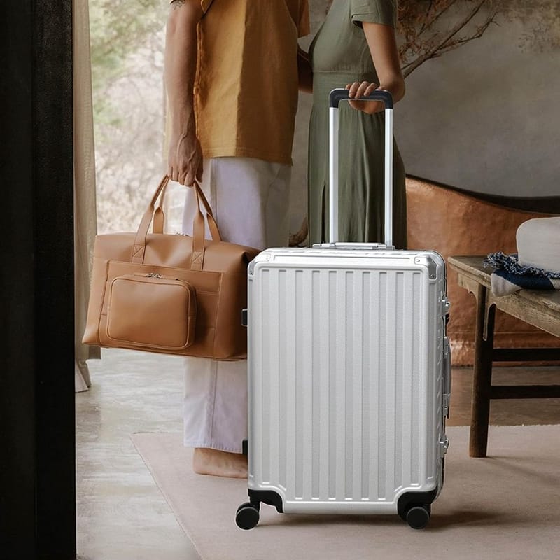 Luggage Sets 2 Piece with Aluminum Frame Suitcase with Spinner Wheels 4 Metal Corner Hassle-Free Travel