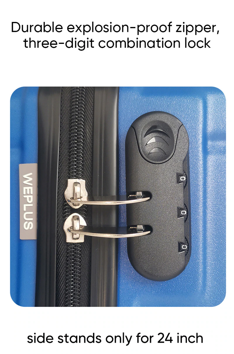 WEPLUS 20 /24 inch Travel Suitcase with Cup Holder Brake Spinner Wheel Hanger Carry On Luggage viaje Bag for Men Women