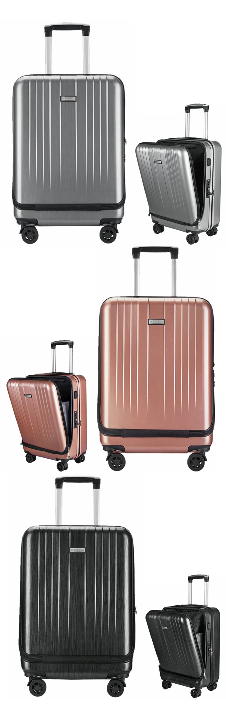 Travel Suitcase Cabin Rolling Luggage with Laptop bag Women Trolley suitcase with Charging USB Men Upscale Business box