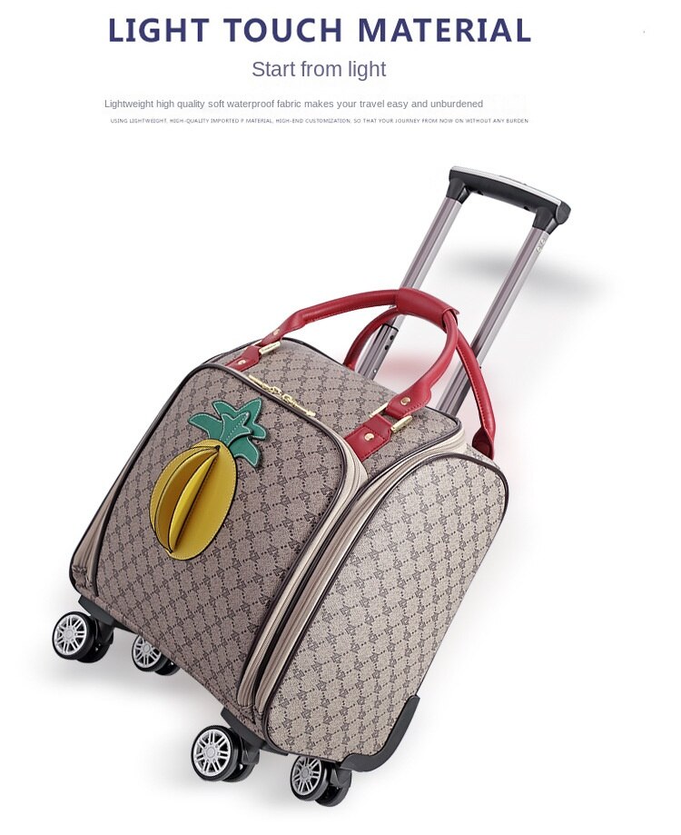 KLQDZMS 16 Inch High-grade Suitcase Universal Boarding Box Ladies Trolley Case Students Lightweight Travel Bag Rolling Luggage
