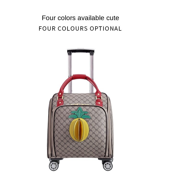 KLQDZMS 16 Inch High-grade Suitcase Universal Boarding Box Ladies Trolley Case Students Lightweight Travel Bag Rolling Luggage