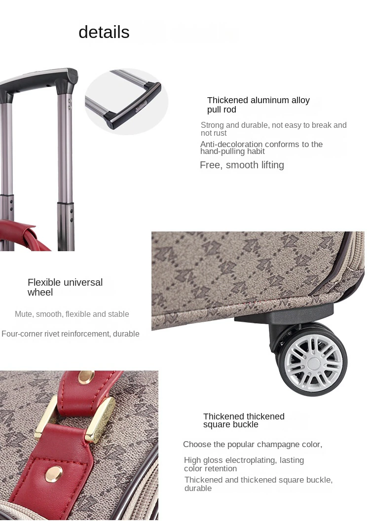 KLQDZMS 16 Inch High-grade Suitcase Universal Boarding Box Ladies Trolley Case Students Lightweight Travel Bag Rolling Luggage