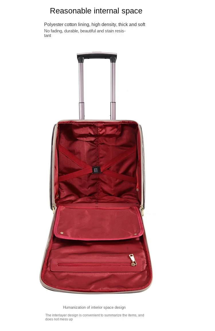 KLQDZMS 16 Inch High-grade Suitcase Universal Boarding Box Ladies Trolley Case Students Lightweight Travel Bag Rolling Luggage