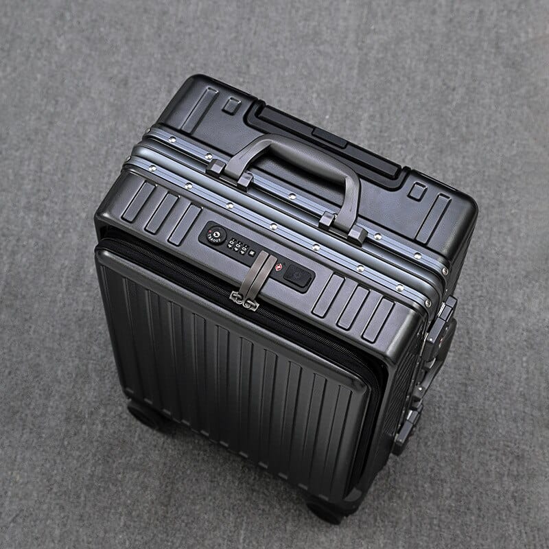 High-End Business All-Aluminum Magnesium Alloy Draw-Bar Luggage Best Metal Suitcase Male Mute Universal Wheel Boarding Bag
