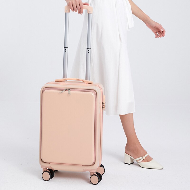 2023 New Arrival Front Open Luggage Case Women 24 Inch Boarding Package Password Trolley Bag Men Suitcase Large Trunk Wholesale