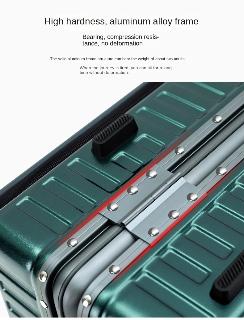 High-End Business All-Aluminum Magnesium Alloy Draw-Bar Luggage Best Metal Suitcase Male Mute Universal Wheel Boarding Bag
