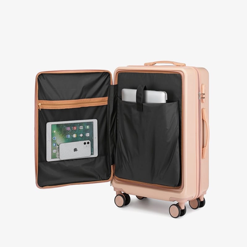 2023 New Arrival Front Open Luggage Case Women 24 Inch Boarding Package Password Trolley Bag Men Suitcase Large Trunk Wholesale