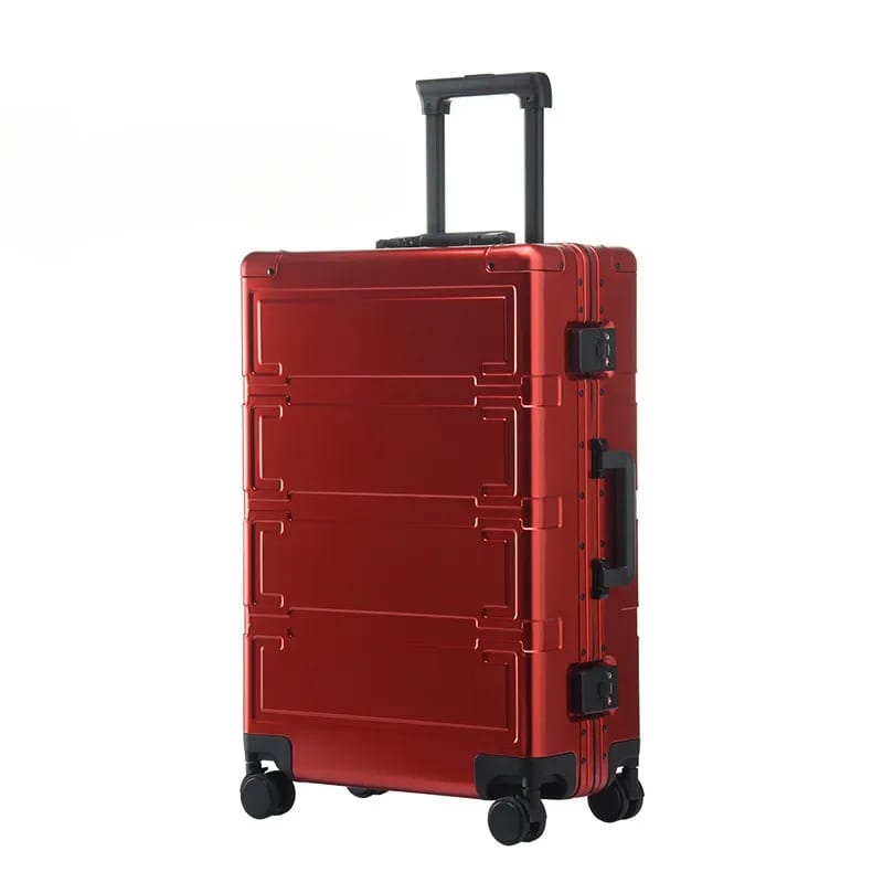 KANGSHILU 20''24''28'' New Women's Aluminum Mixi Luggages Frame Trolley Case Customs Lock Travel Suitcases Offers On Wheel Alloy
