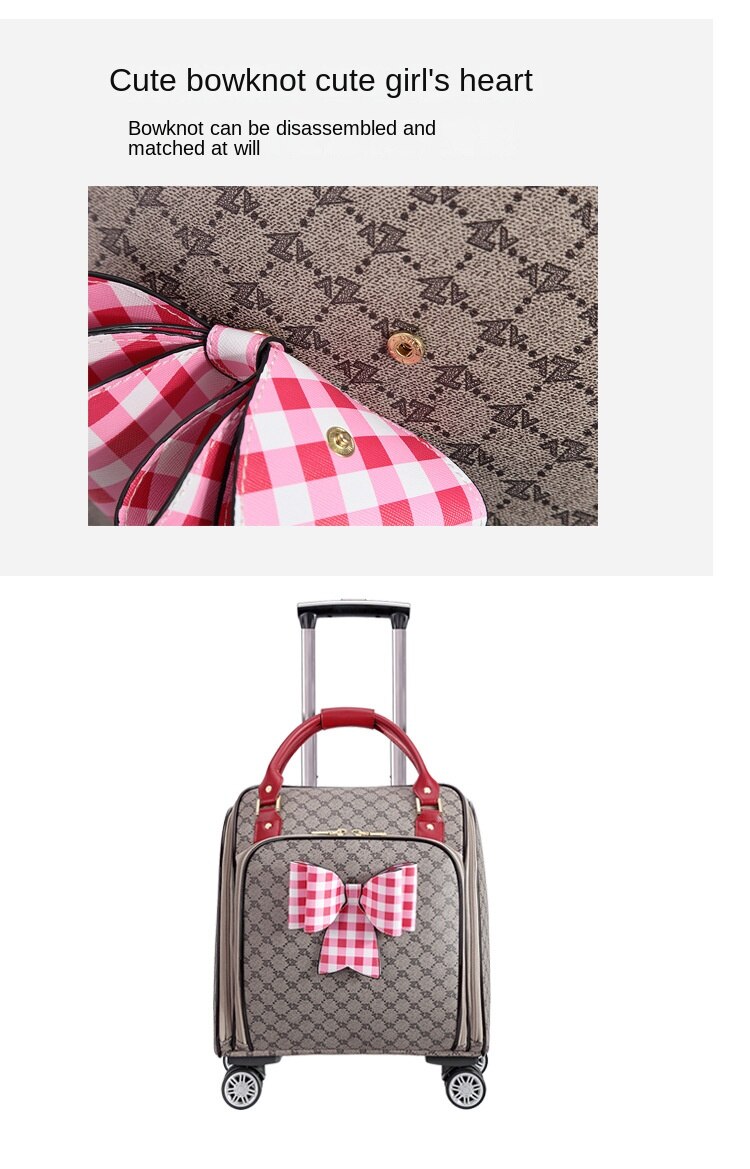 KLQDZMS 16 Inch High-grade Suitcase Universal Boarding Box Ladies Trolley Case Students Lightweight Travel Bag Rolling Luggage