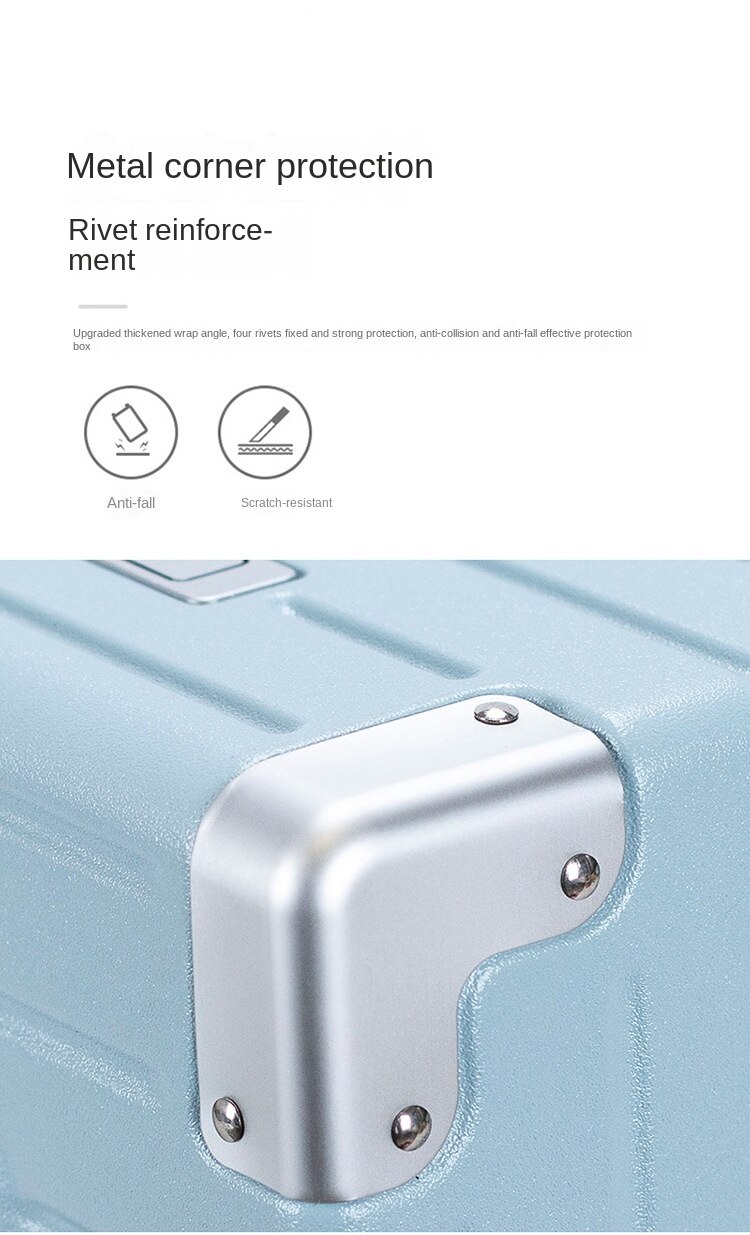 KLQDZMS 20222426 Inch Luggage Ladies Aluminum Frame Trolley Case Anti-scratch Wear Boarding Box with Wheels Rolling Suitcase