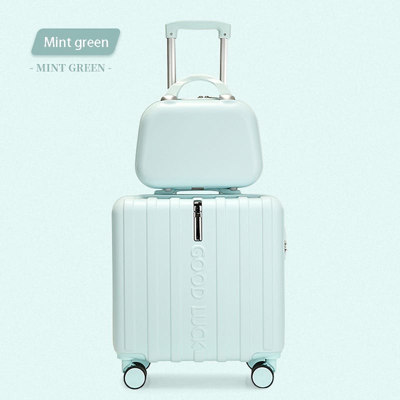 New Small Rolling Luggage 18/20 Inch Lightweight Mini Boarding Trolley Universal Wheel Silent Suitcase Set Women Travel Bag