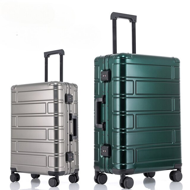All-Metal Aluminum Magnesium Luggage Password Suitcase Student 20-InchUniversal Wheel Women's Fashion Trolley Case 24-Inch
