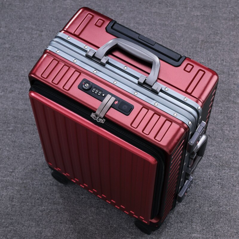 High-End Business All-Aluminum Magnesium Alloy Draw-Bar Luggage Best Metal Suitcase Male Mute Universal Wheel Boarding Bag