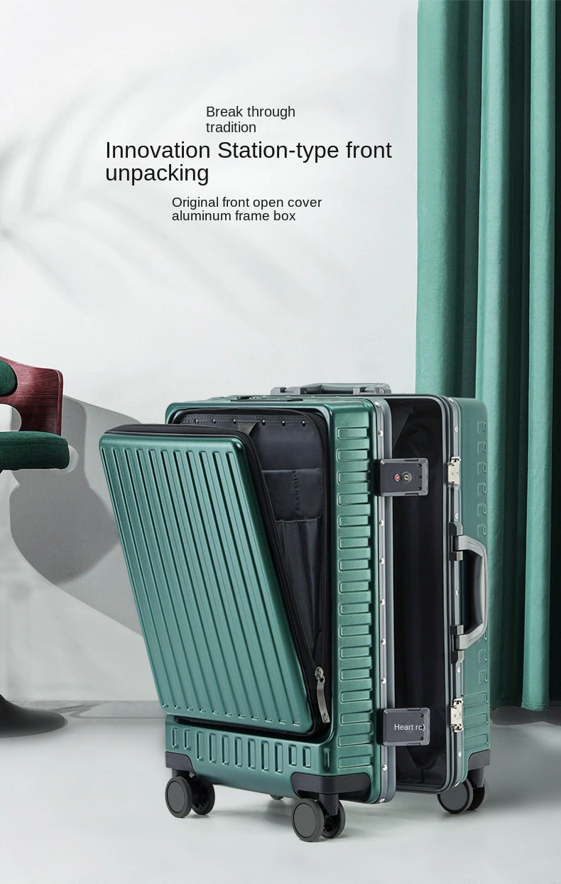 High-End Business All-Aluminum Magnesium Alloy Draw-Bar Luggage Best Metal Suitcase Male Mute Universal Wheel Boarding Bag