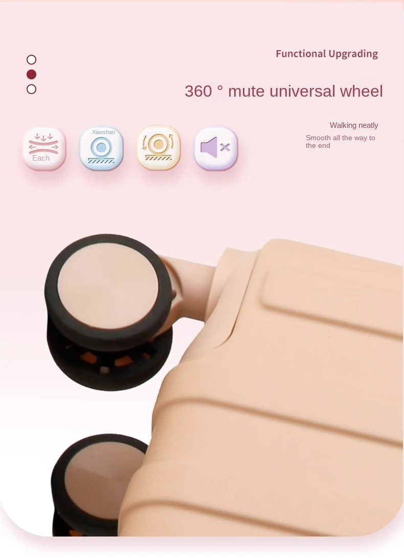 New Small Rolling Luggage 18/20 Inch Lightweight Mini Boarding Trolley Universal Wheel Silent Suitcase Set Women Travel Bag
