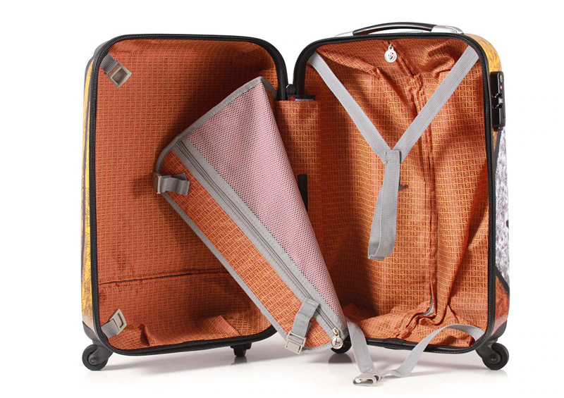 Abstract art! Famous brand 20 inch rolling luggage original fashion trolley suitcase carry on travel luggage luxury valise
