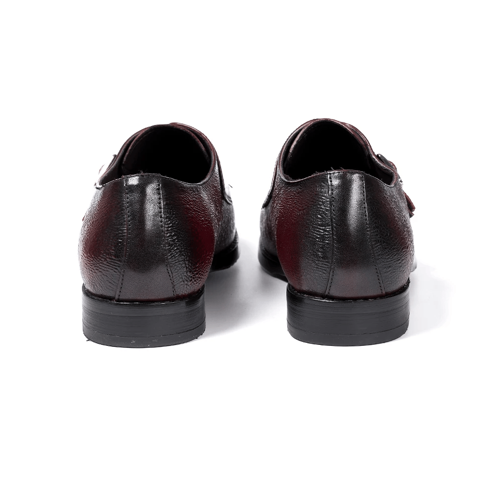 Classic Men's Double Buckle Monk Strap Snake Print Dress Shoes for Men Genuine Leather Wingtip Office Wedding Party Formal Shoes