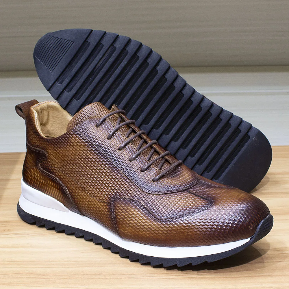 Mens Casual Shoes Genuine Leather Fashion Designer Oxford Handmade Comfortable Male Sneakers Outdoor Street Flat Shoes for Men