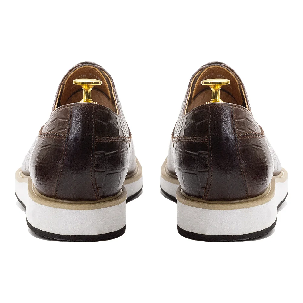 Classic Genuine Cow Leather Mens Casual Shoes Lace-Up Plain Toe Flat Oxford Shoe for Men Handmade Leather Original Sneaker