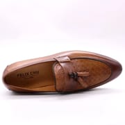 FELIX CHU Mens Tassel Loafers Genuine Leather Luxury Italian Fashion Slip on Dress Shoes Party Wedding Casual Shoes for Men
