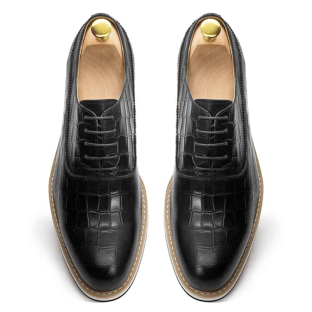 Classic Genuine Cow Leather Men's Casual Shoes Lace-Up Plain Toe Flat Oxford Shoe for Men Handmade Leather Original Sneaker