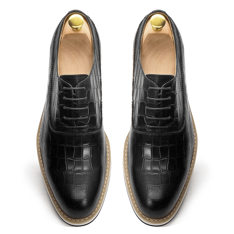 Classic Genuine Cow Leather Men's Casual Shoes Lace-Up Plain Toe Flat Oxford Shoe for Men Handmade Leather Original Sneaker