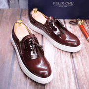Genuine Patent Leather Casual Men Shoes Smooth Soft Sole Brand Tassel Shoes European Fashion Sport Sneakers 2022 New Arrival