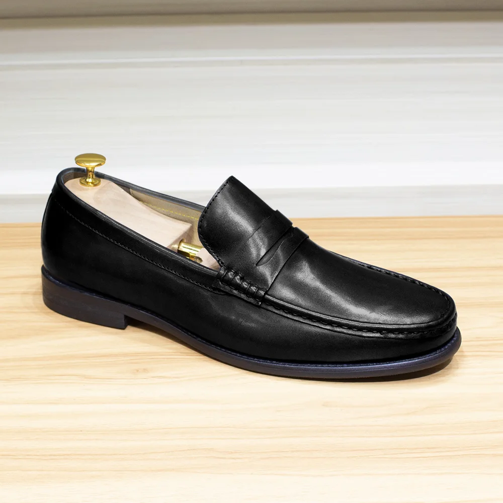 Luxury Mens Penny Loafers Genuine Leather Male Casual Office Business Dress Shoes for Men Fashion Party Wedding Formal Footwear