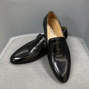 Size 6 To 13 Stylish Man Loafers Genuine Leather Pointed Toe Dress Shoes Mens Summer Autumn Brown Party Wedding Shoes for Men