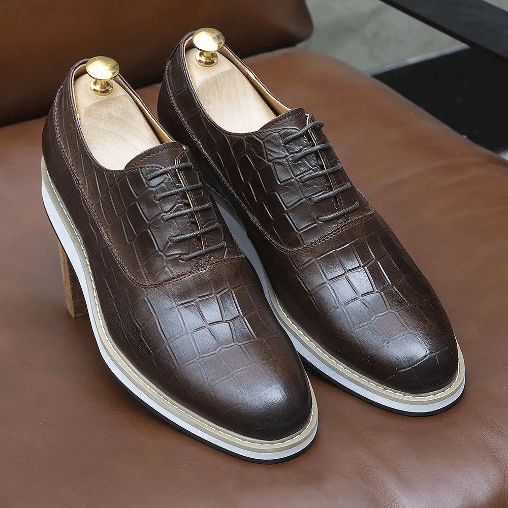 Classic Genuine Cow Leather Men's Casual Shoes Lace-Up Plain Toe Flat Oxford Shoe for Men Handmade Leather Original Sneaker