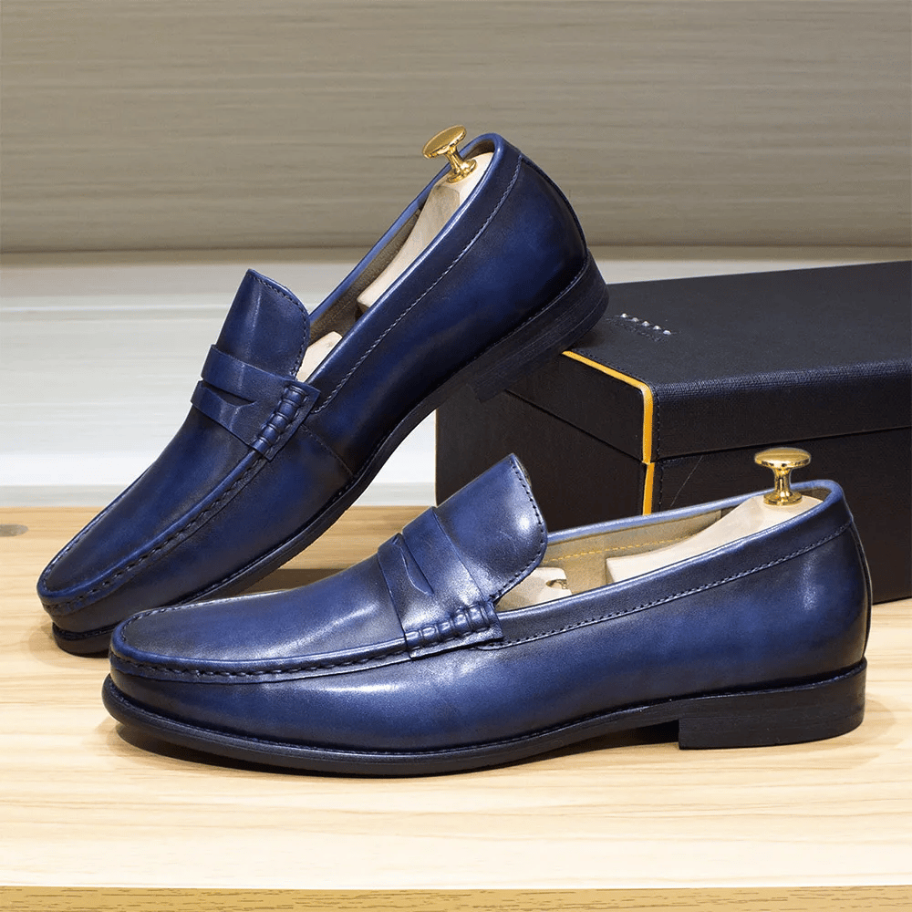 Luxury Men's Penny Loafers Genuine Leather Male Casual Office Business Dress Shoes for Men Fashion Party Wedding Formal Footwear