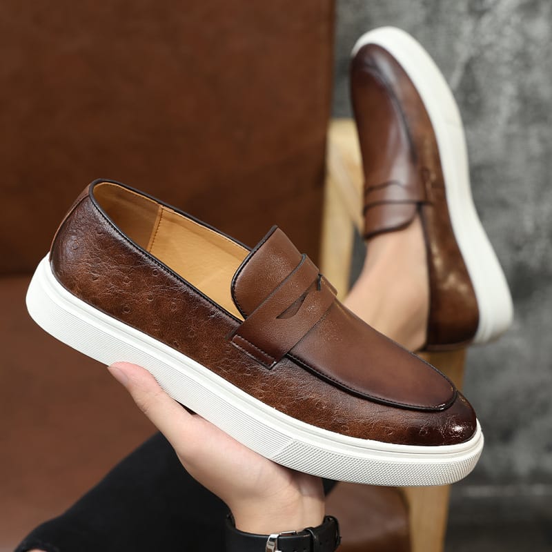 PDEP summer breathable British style Slip-on casual shoe men's shoes 2023 new business men driving loafers