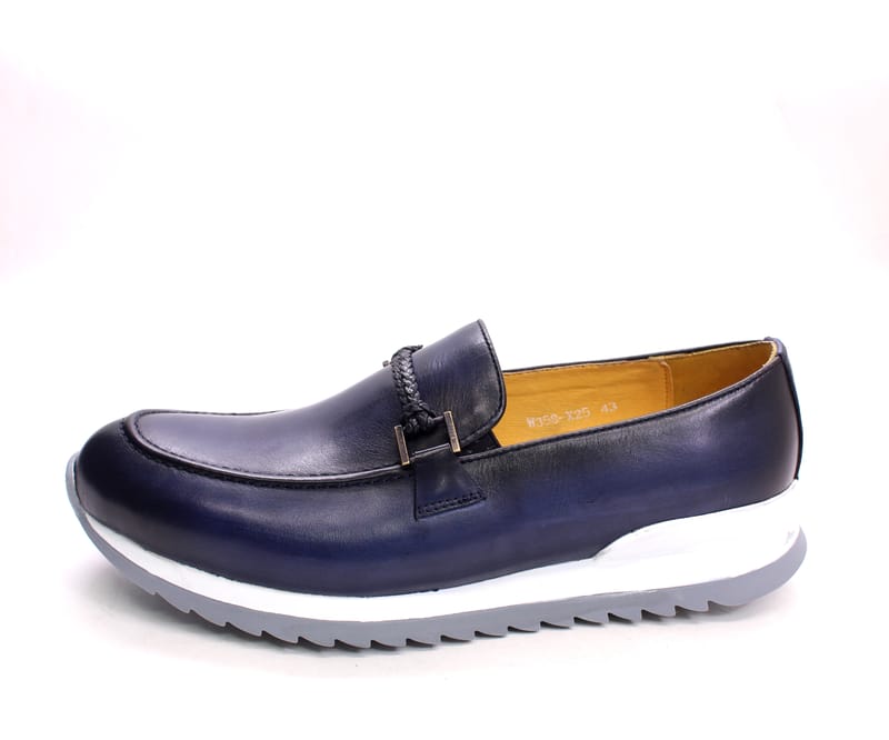 Luxury Customization Slip On Loafer Leather Men Shoes Comfortable Flat Black Sole Casual Sports Handmade Patina Color Shoes