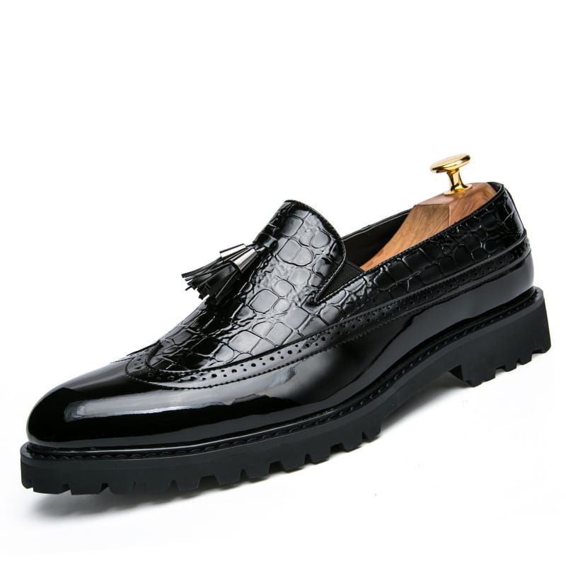 Summer plus men's foot set pointed leather shoes, Block nightclub hairstylist trendy men's shoes