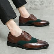 2023 Italian Style Premium Quality Real Leather Handmade Dress Casual Men's Shoes Lace Up Sports Black & Brown Wholesales Shoes