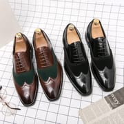 2023 Italian Style Premium Quality Real Leather Handmade Dress Casual Men's Shoes Lace Up Sports Black & Brown Wholesales Shoes
