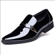 Men's Bright Leather Shoes Men Business Dress Shoes All-Match Casual Shoes Slip-on Non-Slip Heighten Wedding Footwears Fashion