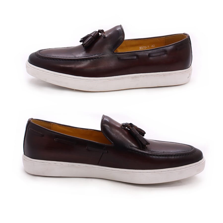New Trendy Zapatillas Deportivas Leather Men Shoes Slow Walking Style White Low Heel Comfortable Shoes Handmade Casual Shoes