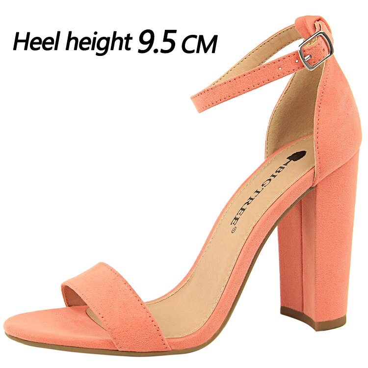 Plus Size 41 42 43 Women Shoes Peep Toe High Heels Fashion Heeled Sandals Block Heel Summer Sandals For Women 2021BIGTREE SHOES