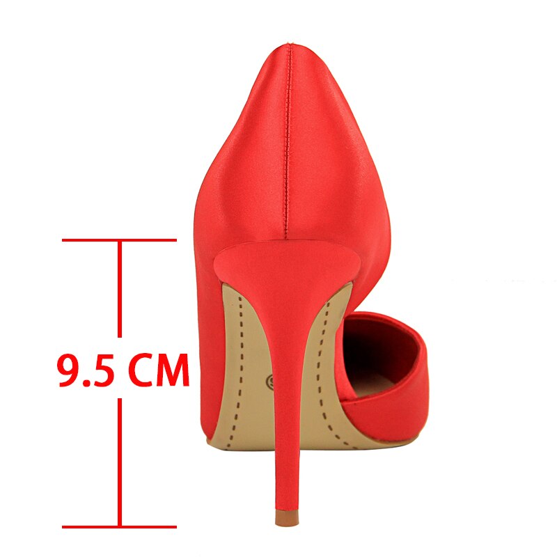 Satin Shallow Women Pumps Sexy Nightclub Ladies Shoes Pointed Toe High Heels Luxury Party Shoes Classic Stiletto Slim Women Shoe