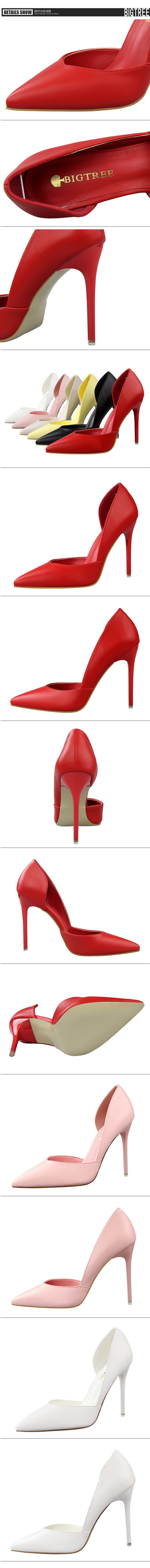 Fashion High Heels Red Yellow Black Heels 2021 Spring Woman Pumps Stiletto Heels Office Shoes Pointed Toe Women Heels 10.5 Cm