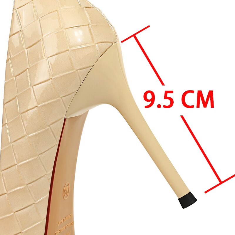 Patent Leather Women's Pumps Woven Stiletto Sexy Nightclub Women Heels Fashion Pointed Toe Party Shoes Classic Shallow Lady Shoe