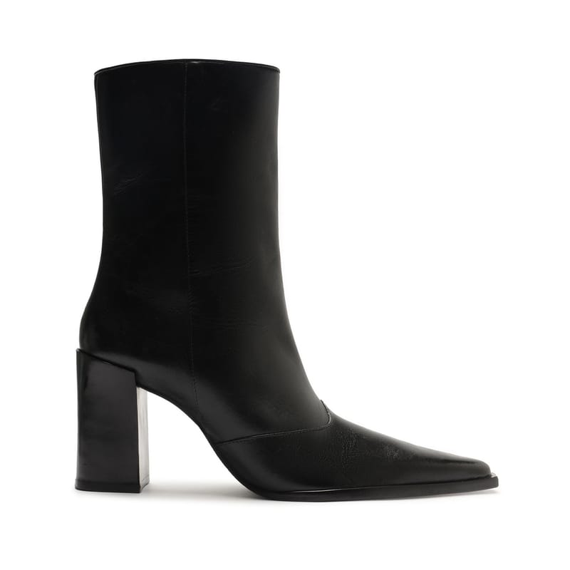 Leather Snip Toe Booties