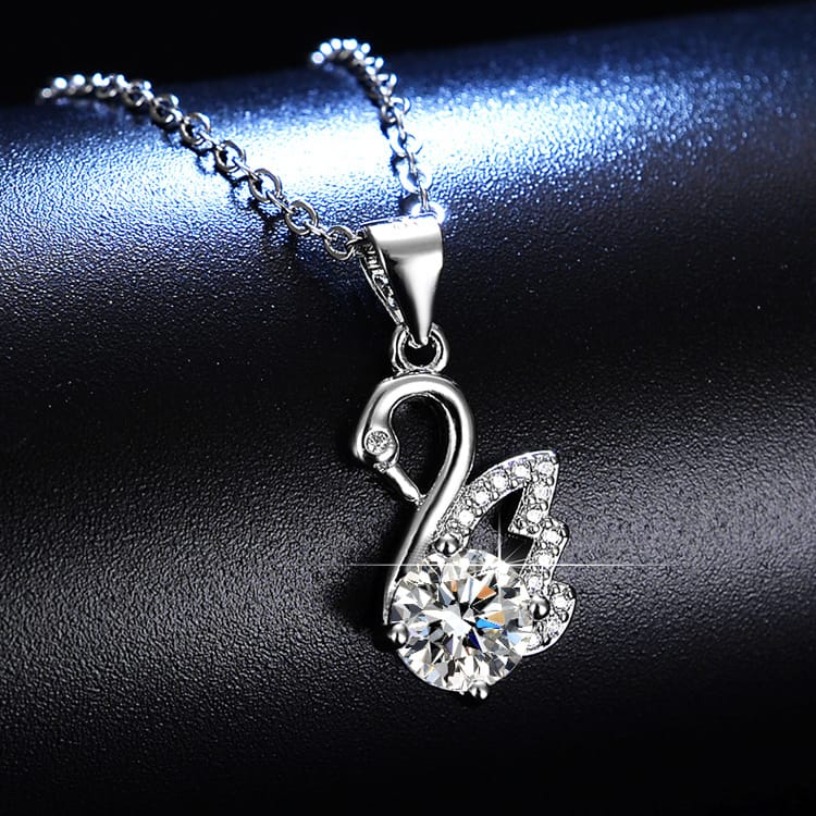 Swan  Moissanite necklace, collarbone chain