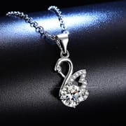 Swan  Moissanite necklace, collarbone chain