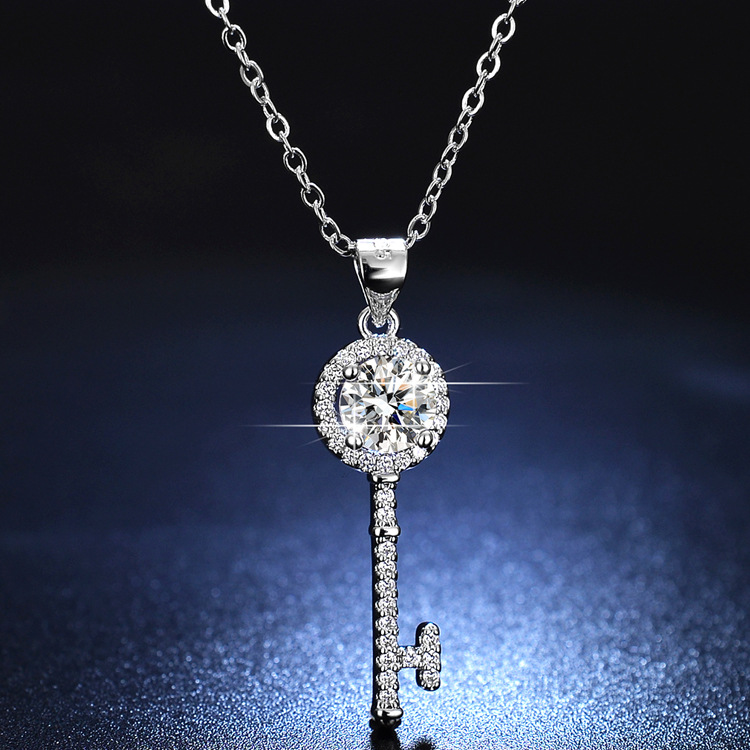 Key Moissanite necklace, collarbone chain