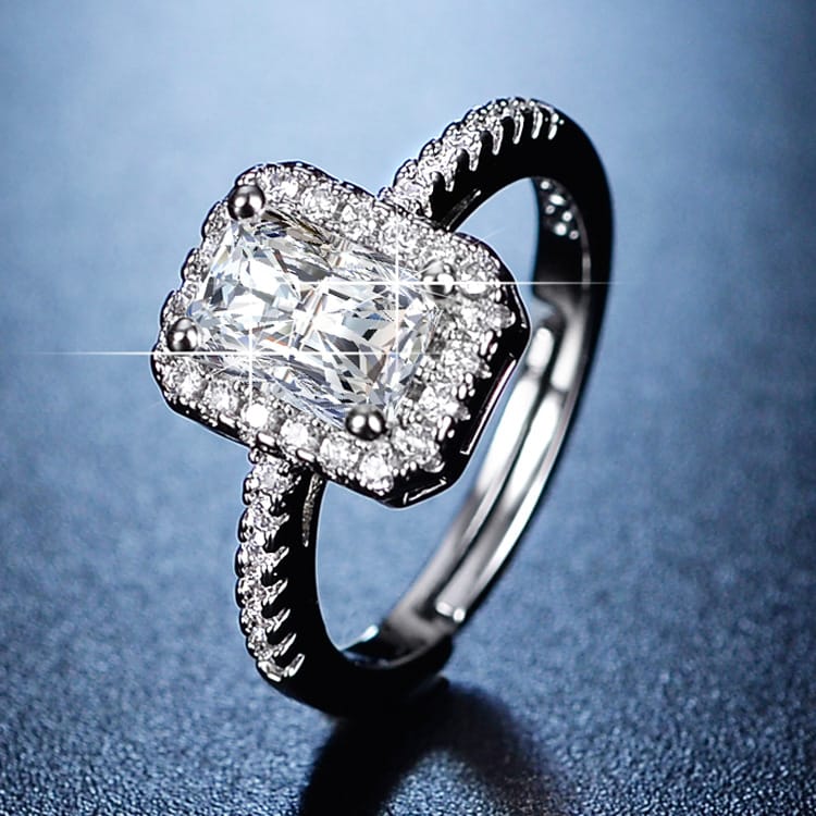 Square bur Imitation Mosan diamond eight heart eight arrow ring classic six claw wedding ring manufacturers supply