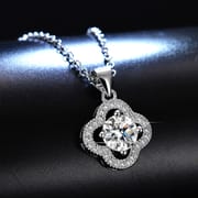 Four-leaf clover Moissanite necklace, collarbone chain